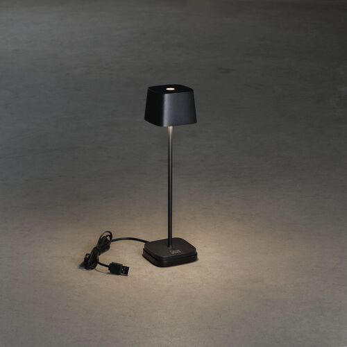 Ladattava LED-valaisin Capri Mini,  musta himmennystoiminnolla